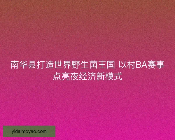 南华县打造世界野生菌王国 以村BA赛事点亮夜经济新模式