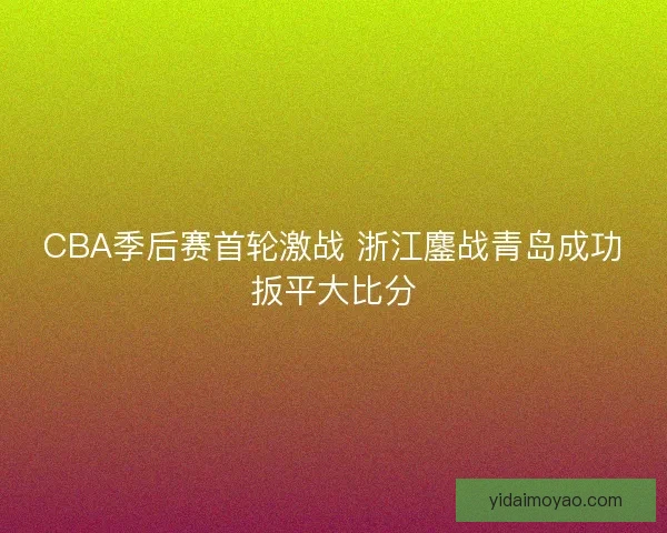 CBA季后赛首轮激战 浙江鏖战青岛成功扳平大比分